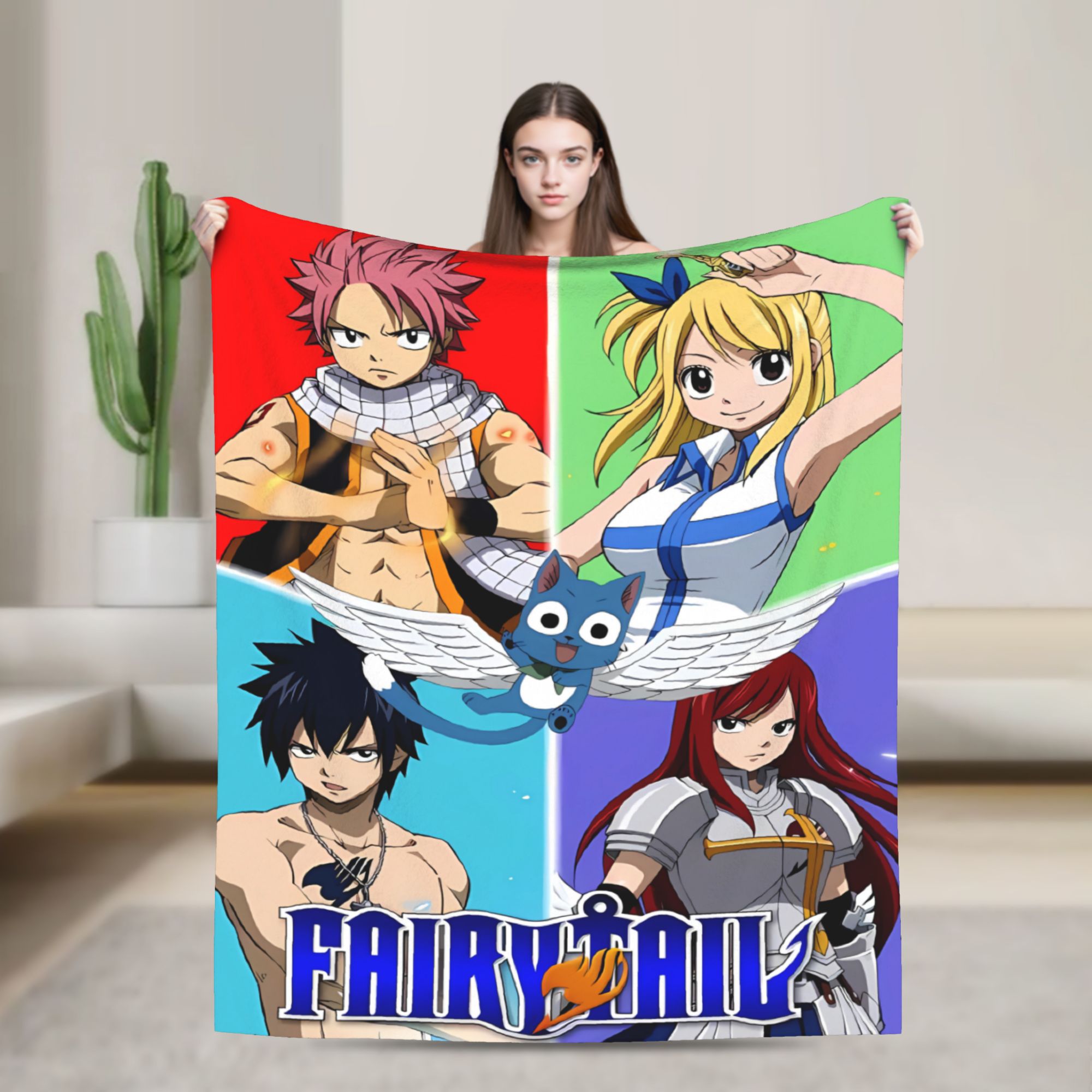 Outdoor Camping Ideas - Colorful Fairy Tail Manga Collage Blanket