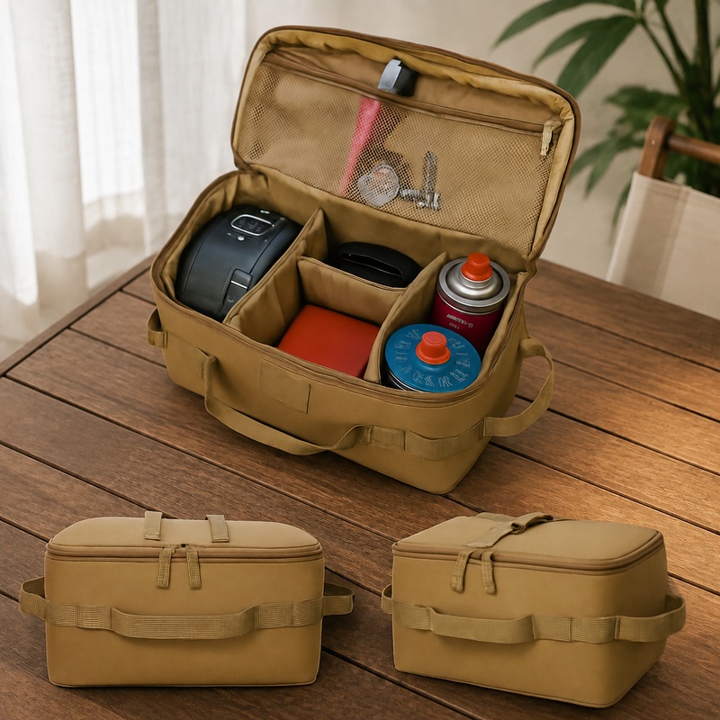 Outdoor Camping Cooking Equipment - Durable Camping Storage Tote with Ground