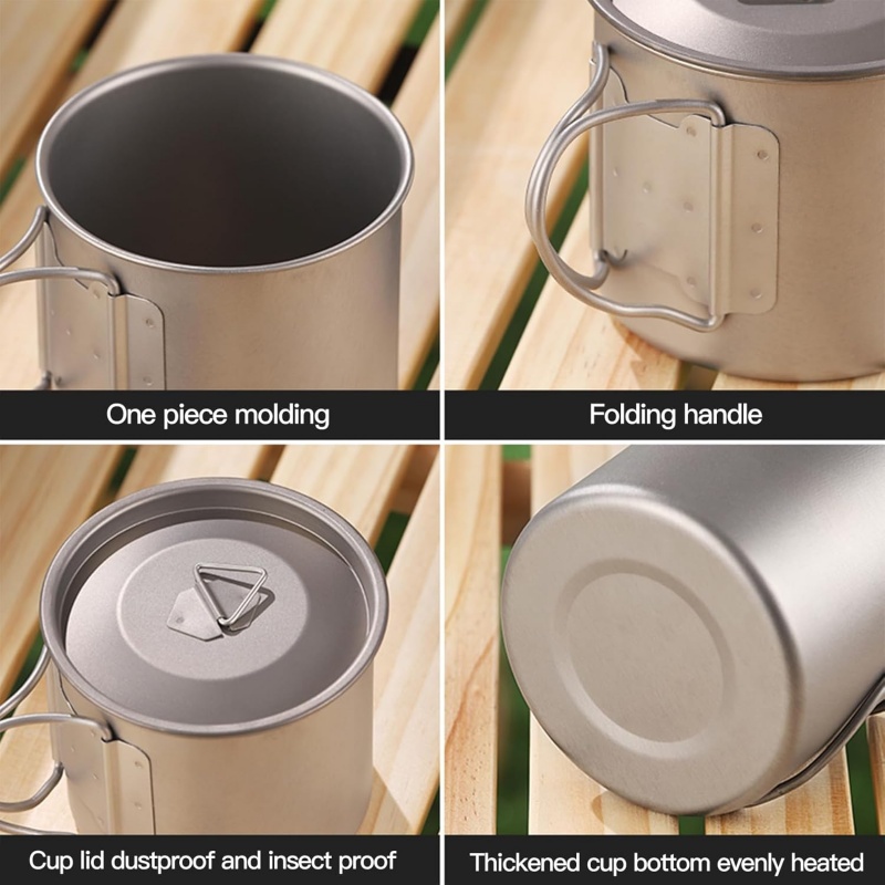 Titanium Camping Mug with Fold - Outdoor Camping Kitchen Table recension och pris