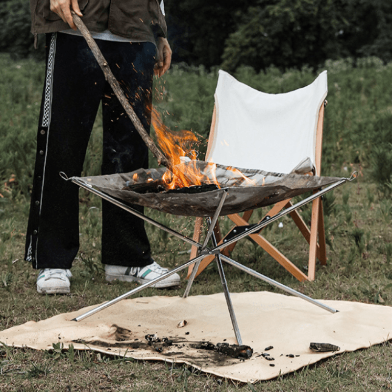 Portable foldable steel grid-s - Outdoor Camping Fireplace recension och pris