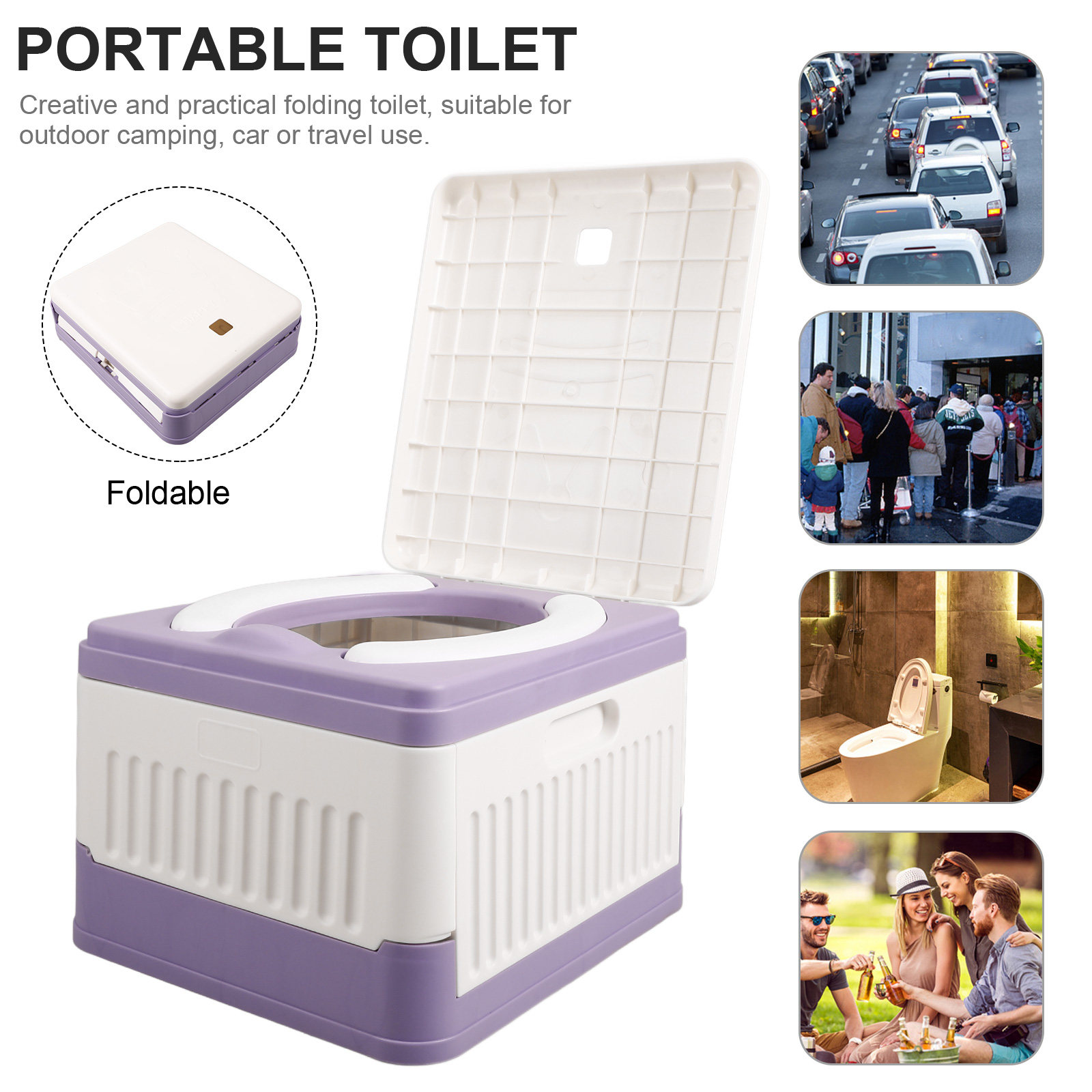 Portable Foldable Camping Toil - Outdoor Camping Urinal recension och pris