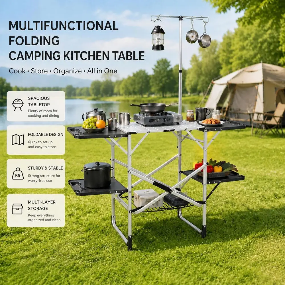 Portable Outdoor Kitchen Table - Outdoor Camping Kitchen Table recension och pris