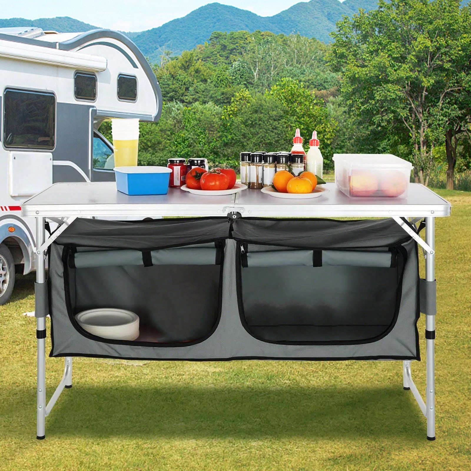 Quick‑Set‑Up Folding Camping K - Outdoor Camping Kitchen Table recension och pris