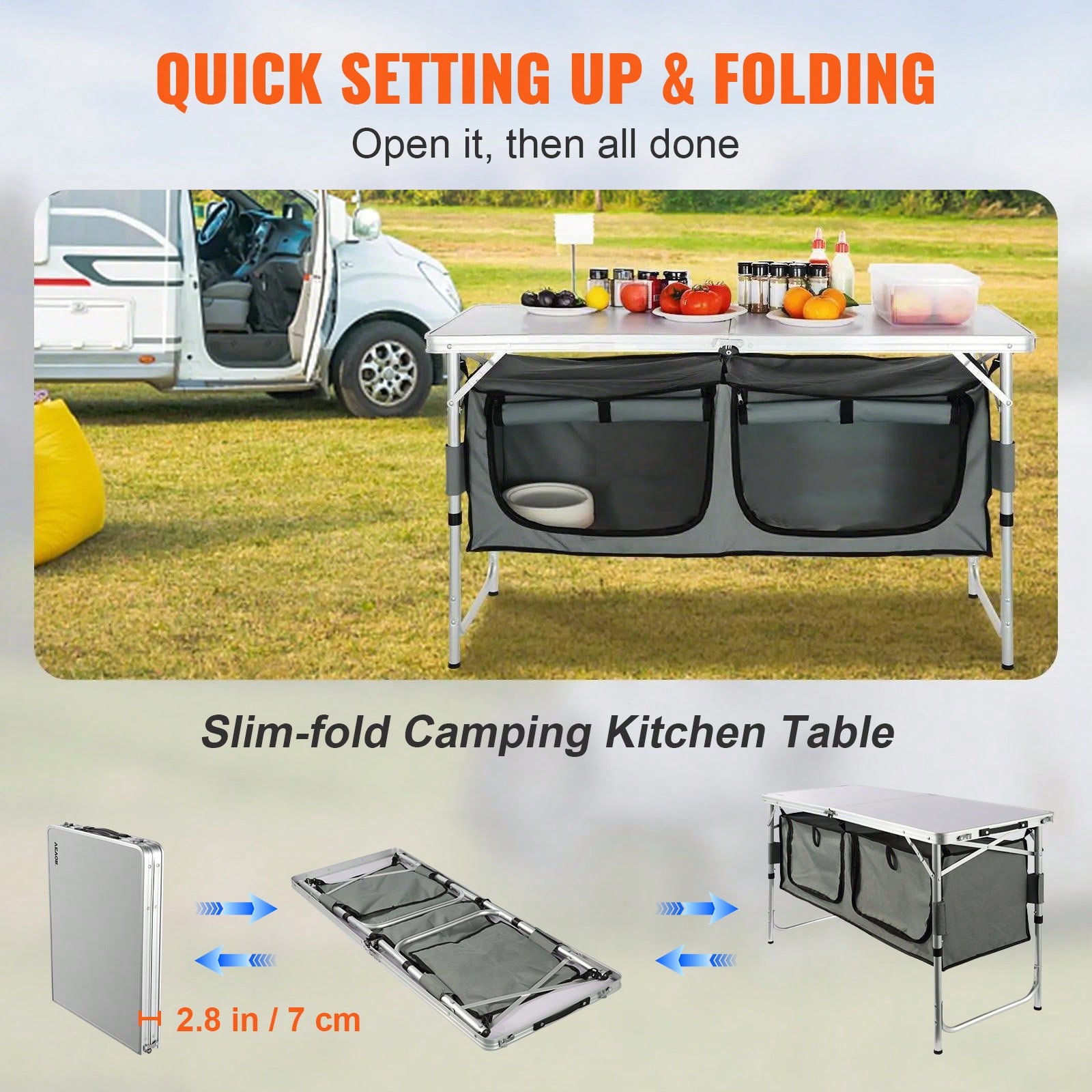 Quick‑Set‑Up Folding Camping K - Outdoor Camping Kitchen Table recension och pris