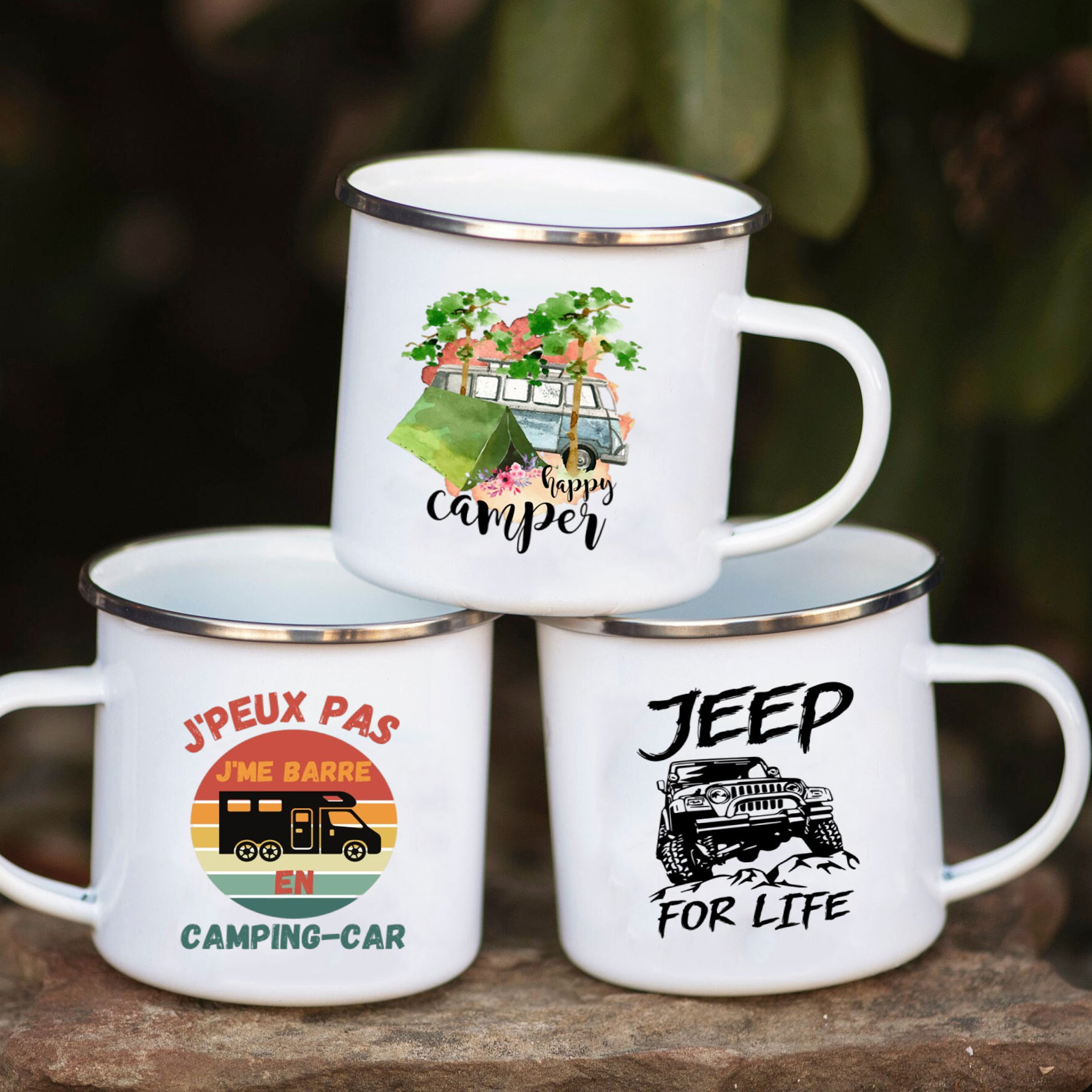 Camping Car Enamel Mug Adventu - Outdoor Camping Ideas recension och pris