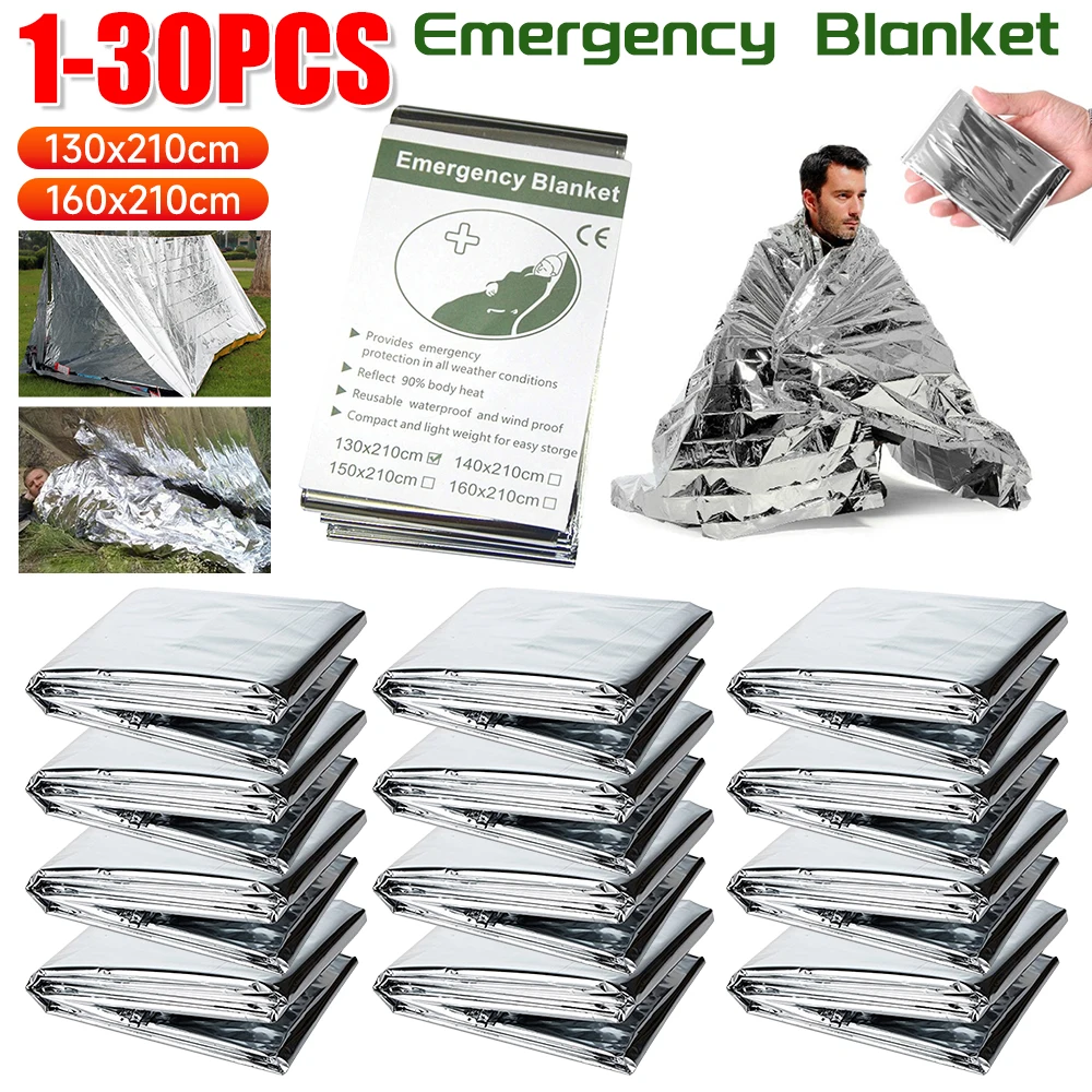 1-30PCS Emergency Blanket Outd - Outdoor Camping Mat Waterproof recension och pris