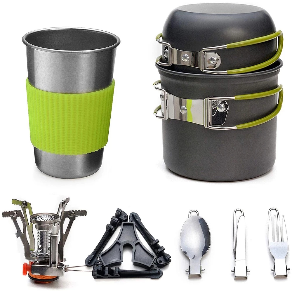 Camping Cookware Kit with Stov - Outdoor Camping Kitchen Table recension och pris